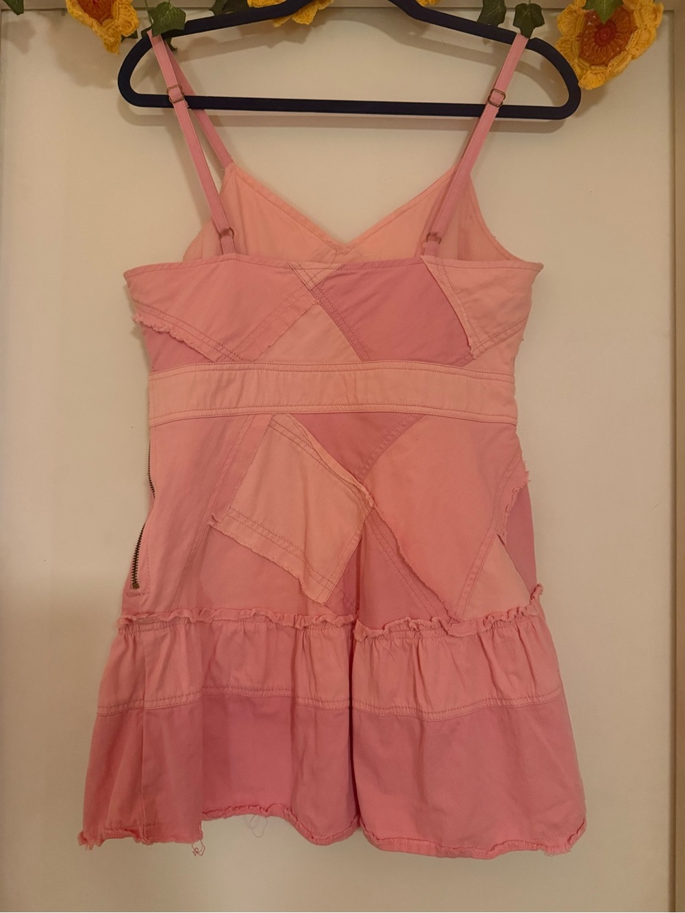 LoveShackFancy Pink Patchwork Slip Mini Dress - Picture 3 of 4